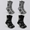 Men’s Thermal Cotton Blend Crew Socks with Contrast Stripes ZM7002-4 Pairs