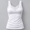 Women’s Cotton Stretch Tank Top with Floral Lace Trim BX506-1 Piece