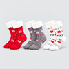 Women’s Wool Blend Thermal Christmas Socks with Fluffy Cuffs FK8203-3 Pairs