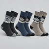Men’s Winter Thermal Socks with Geometric Patterns WZ11-3 Pairs