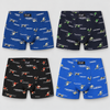 Men’s Cotton-Blend Football Print Boxer Briefs G5217-4 Pieces