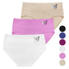 Women's high-waisted fabric texture cotton panties CZ8031 - 3 pcs in a pack