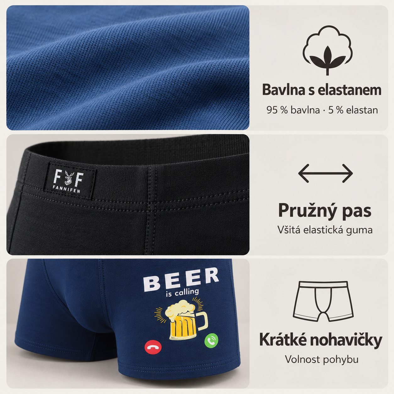G5216 boxer briefs, cotton fabric and waistband details