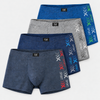 Men’s Boxer Briefs with Textured Pattern and Sport Print G5223 - 4pcs in a pack