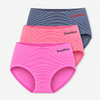 Women’s  SEAMLESS Soft Cotton High-Waist Striped Briefs GREE-2040 - 3 pcs per pack