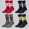 Women’s Thermal Christmas Crew Socks with Reindeer Patterns JW1107-4 Pairs