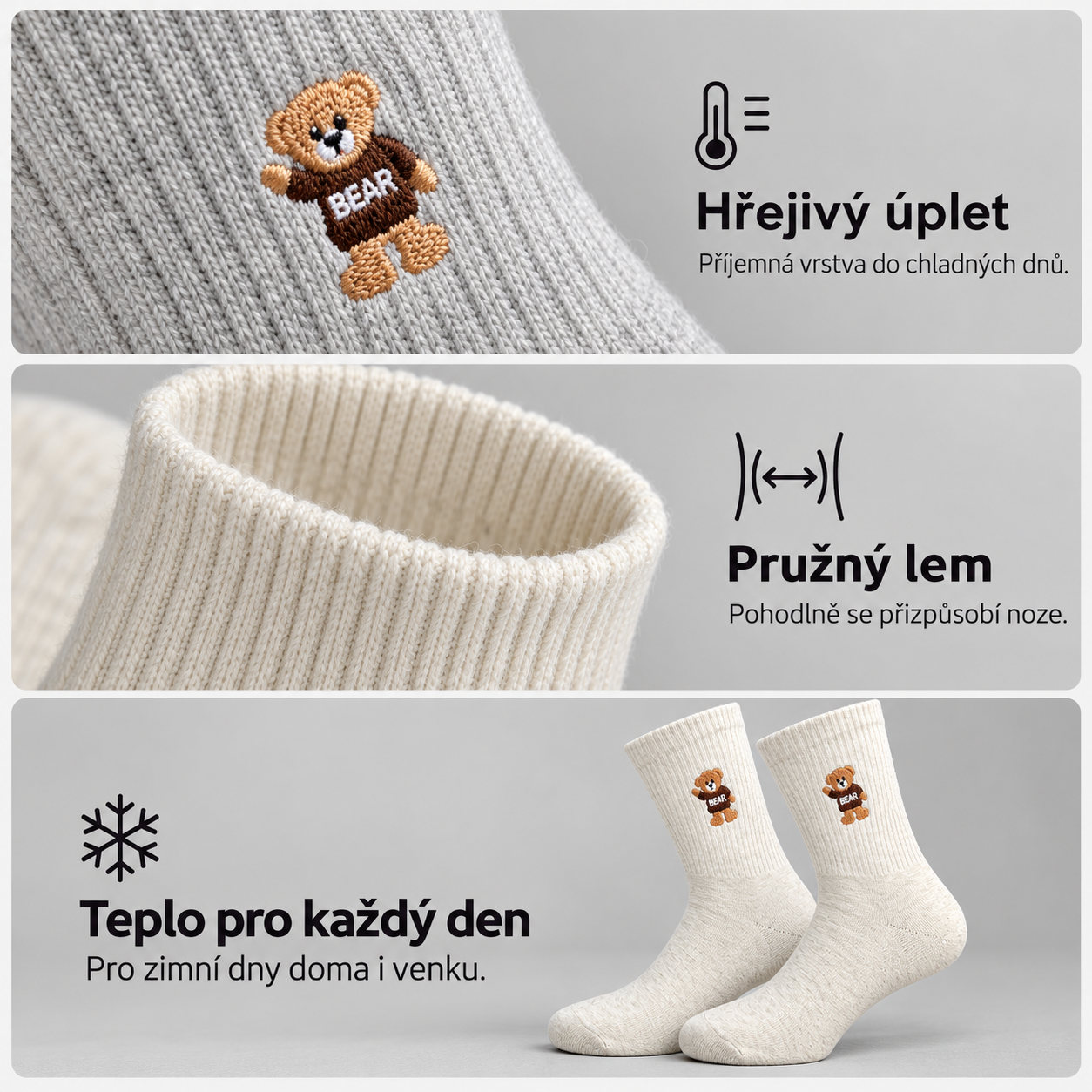 MX652 women's thermal teddy bear socks details