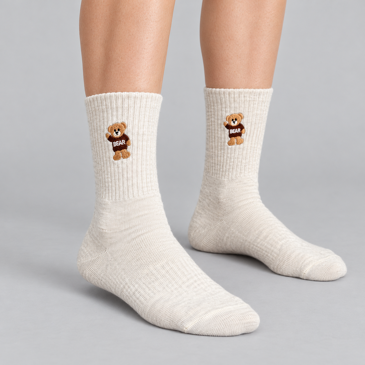 MX652 women's thermal teddy bear socks worn