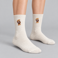 MX652 women's thermal teddy bear socks worn