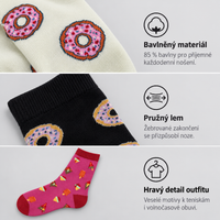 NY05 women's snack pattern crew socks details