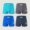 Boys’ Cotton Boxer Briefs with Stripes and Dinosaur Print PE-XQ2671-4 Pieces