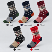 QW04 children's thermal teddy bear socks colors