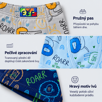 XQ5211 lion-print boxer briefs, illustrated product details
