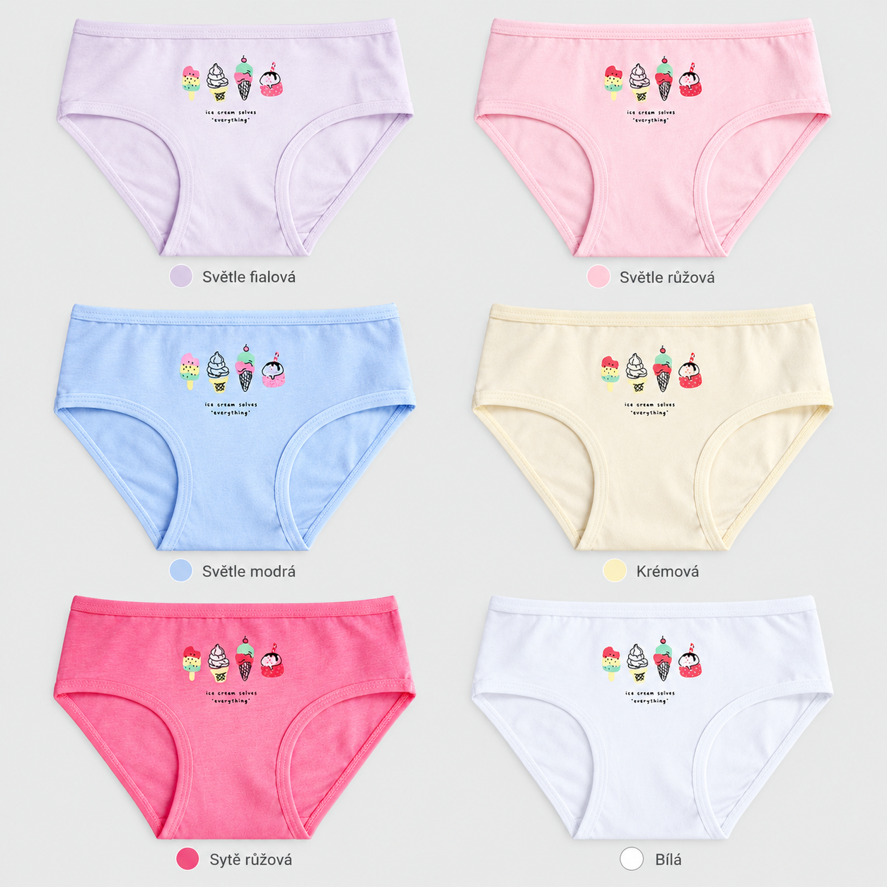 XQ6033 ice cream print briefs colors