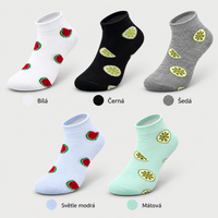 XW2658 women's fruit pattern ankle socks colors