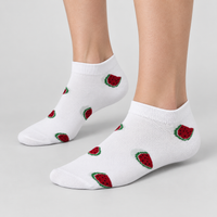 XW2658 women's fruit pattern ankle socks worn