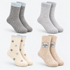 Women’s Soft & Warm Cozy Cute Pattern Crew Socks YXM514 - 4 pairs