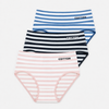 FANNIFEN Women’s Striped High-Waisted Cotton Briefs YW4171 - 3 pcs in a pack