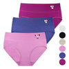 Women's high-waisted cotton panties embroideredYW4195-A - 3 pcs in a pack