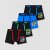 Boys’ Cotton-Rich Boxer Briefs with Skate Motif and Contrast Trim ZQ5212 – 4 Pieces
