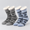 Men’s Thermal Christmas Wool-Blend Socks with Fluffy Cuffs MC113-2 Pairs