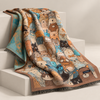 Women’s Cashmere-Blend Animal-Print Scarf with Fringed Ends H8360