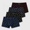 FANNIFEN Men’s Viscose Boxer Briefs with Chili Pepper Print M6727- 4 pcs in a pack