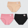 Women’s Cotton-Blend High-Waisted Cat Briefs YW4247-3 Pieces