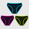 Women’s Cotton-Blend Patterned Briefs with Contrast Trim YW4252-3 Pieces